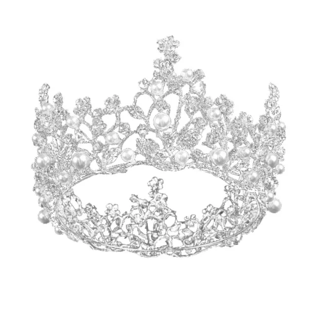 Vintage Strass Tiara Crown Silber für Hochzeit & Party