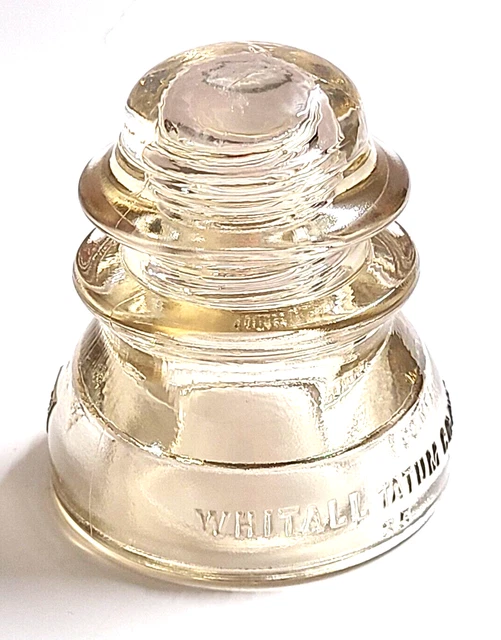 Vintage 1920s CD102 Whitall Tatum Co No. 1 Glass Insulator Marked 02 Peach