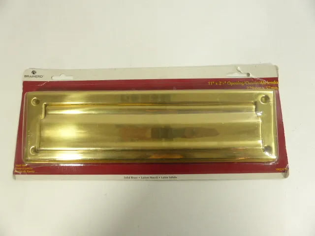 Liberty Hardware Brainerd Solid Brass  Mail Slot 11" x 2.25" BM1001D-SS-U