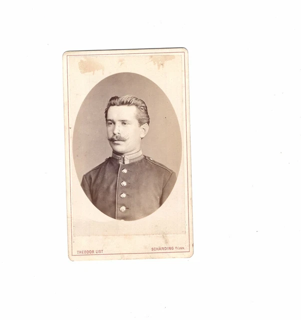 CDV Foto kuk Soldat - Schärding 1880er