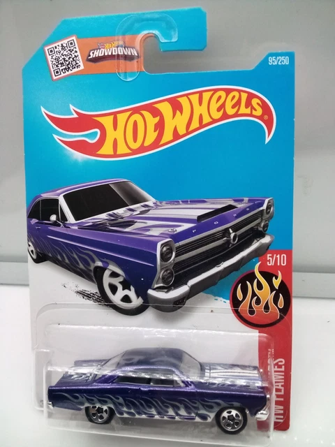 HOT WHEELS Mainline 66 Ford Fairlane 427 Black Flames
