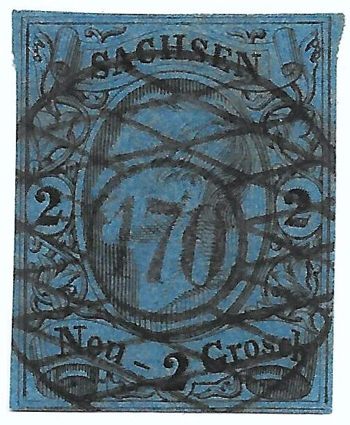 Sachsen Nummernstempel ~ N170 Seifhennersdorf ~ MiNr. 10 ~ 2 Ngr.