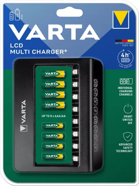 Varta Akku Ladegerät LCD Multi Charger für 8x AA oder AAA Akkus