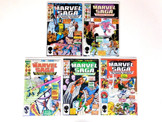 Lot of 5 The Marvel Saga Comic Books - Copper Age Marvel