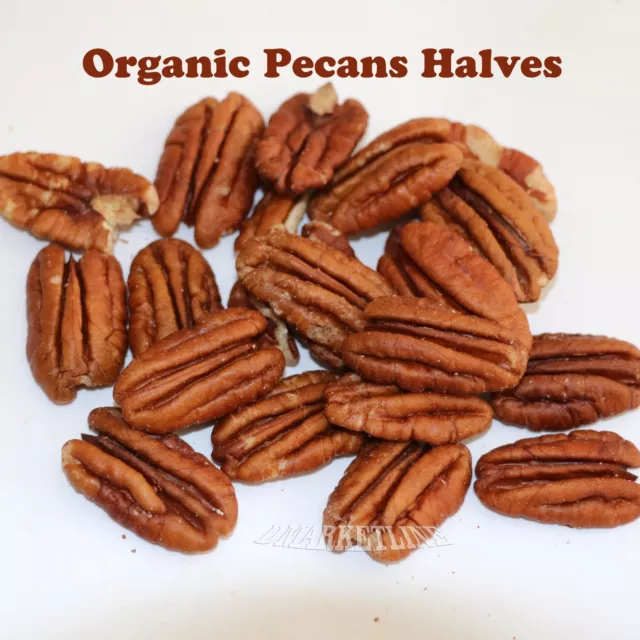 ORGANIC PECANS  HALVES Raw no shell  Bulk DELICIOUS !