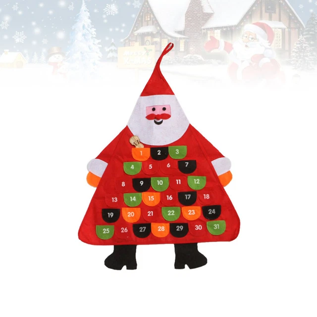 1 pieza Navidad Colgar Decoración Cuenta atrás Calendario Dibujos Animados Santa Colgante