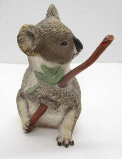 Koala with Ladybug on a Twig Vintage Eva Dalberg Franklin Mint 1983