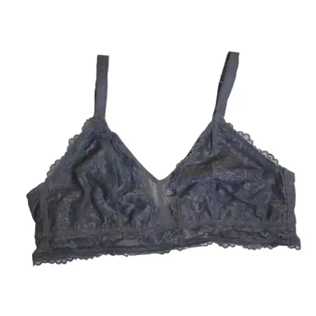 SAVAGE X FENTY Curvy Lace and Mesh Gray Triangle Wire Free