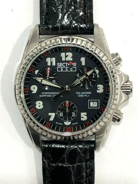 Montre Vintage SECTOR Série 470 - Fabriquée En Suisse - Mouvement Quartz - Boîtier Acier 40mm - Garantie 24 Mois