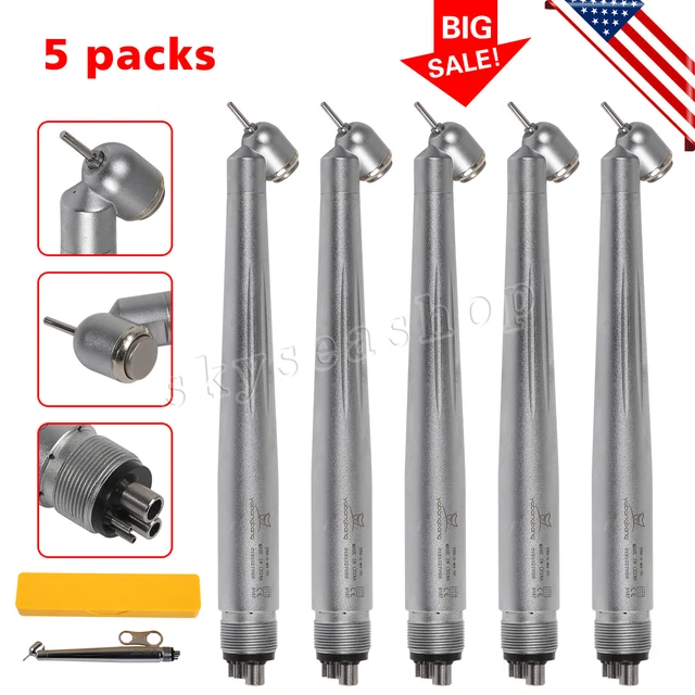 5*NSK Type Dental 45 Degree Surgical Handpiece High Speed Push Air Turbine 4H US