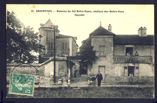 cpa RARE written in 1914 SILVEREUIL hamlet of VAL NOTRE LADY CHÂTEAU DE BELLEVUE