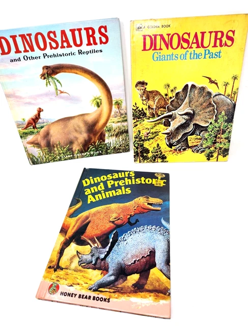 DINOSAURS AND OTHER Prehistoric Reptiles - Vintage Giant Golden Book