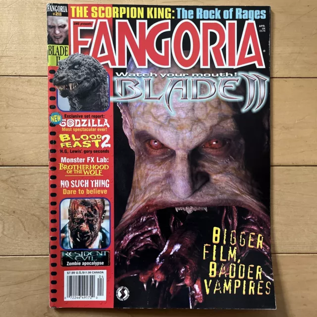 FANGORIA Magazine #211 The Scorpion King, Blade II, Godzilla, Blood Feast 2