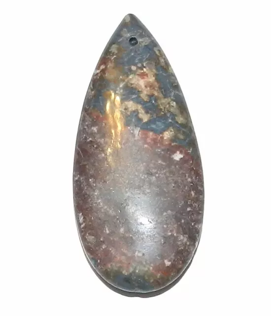 P1466 Leopardskin Jasper 46mm Flat Teardrop Gemstone Focal Pendant Bead