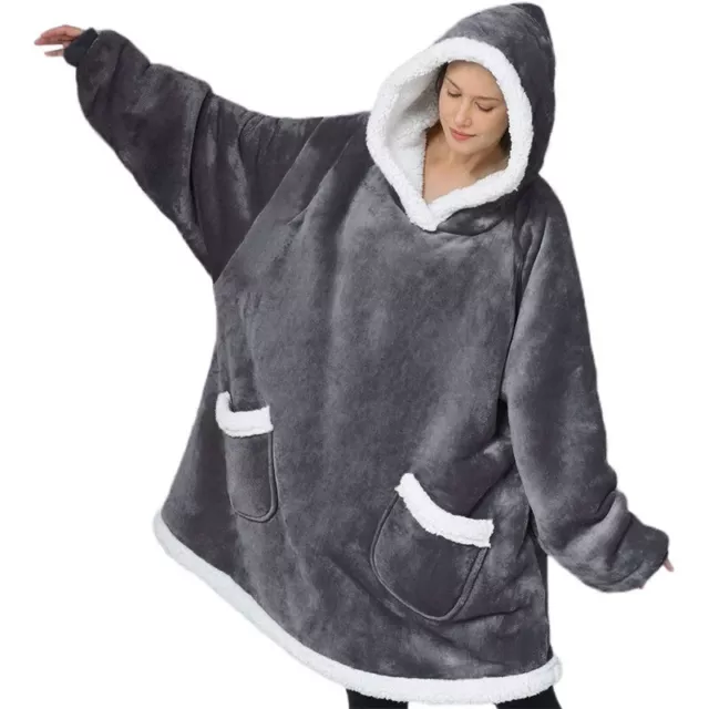 Felpa con cappuccio plaid coperta Inverno caldo vestiti domestici donne uomini 10