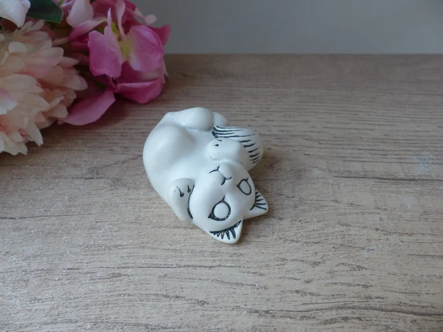 Broche Chat Blanc Sur Branche Métal Doré - Bijoux Des Lys, Neuf Avec étiquettes
