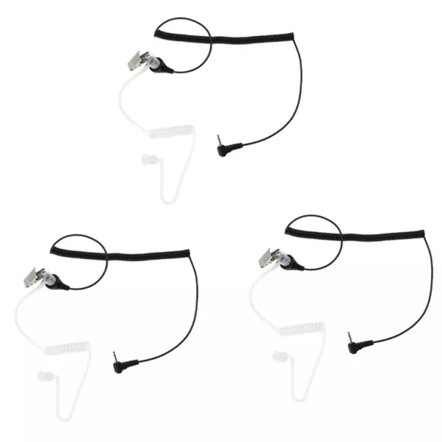 3X 1Pin 2.5mm Covert Acoustic Tube Earpiece Earphone for  2Way Radios for7456
