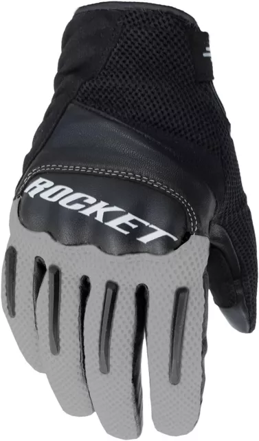 Joe Rocket Optic Motorcycle Riding Gloves Goatskin Leather/Mesh Grey/Black Large