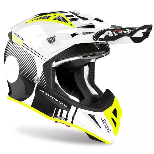 Airoh Aviator Ace Nemesi White Off-Road Helmet Motorcycle Motocross ATV small