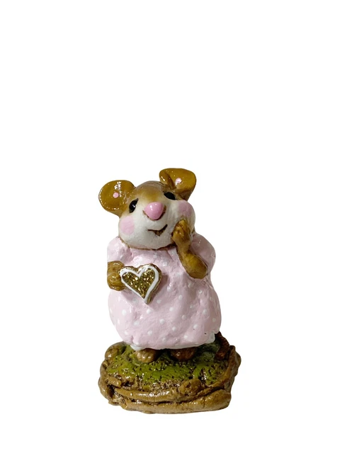 Wee Forest Folk Girl Sweetheart M-80 Valentine Mouse Yellow Dress Heart 1982