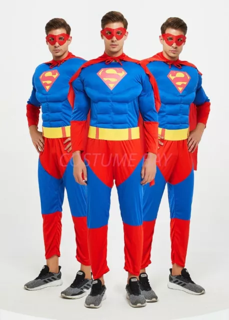 Men's Superhero Muscle Costume Superman Batman Spiderman Deadpool Thor Halloween