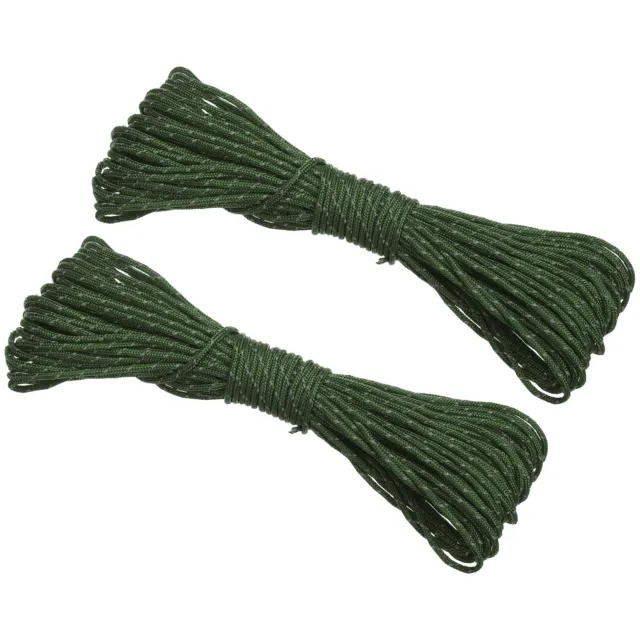 2Pcs Reflective Guyline Camping Paracord 2mm Tent Cord Guyline Rope Green