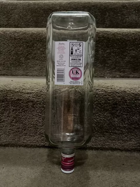 Gordon’s Premium Pink Gin - Empty Glass Optics Bottle - 1.50 Litre - Upside Down 2