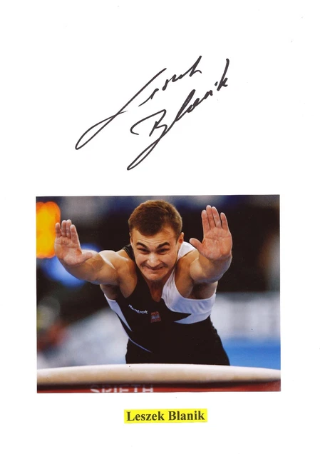 Leszek Blanik  Polen  Turnen 1.OS 2008 Karte original signiert WL 340968