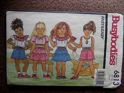 2-3-4 Butterick girls vtg 1993 Easy top shorts sash hat headband sewing pattern