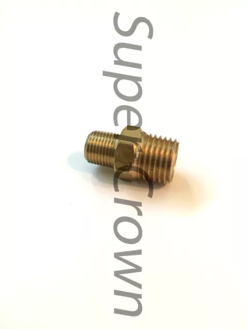 Brass CNC Machined Brass NPT 1/4" x 1/8" Male Hex Nipple Connector Adapter Oil