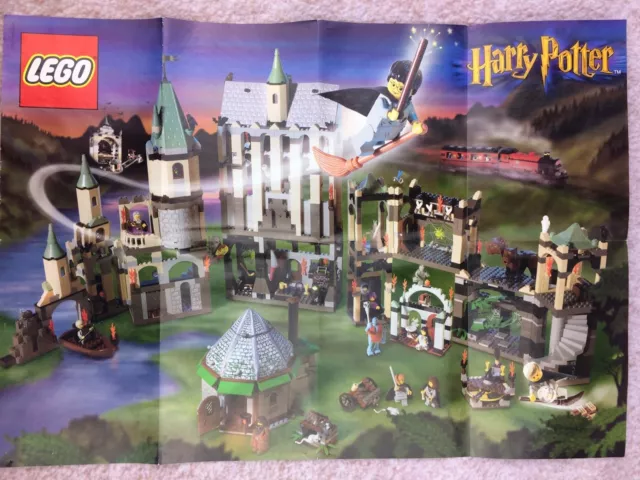 Lego 2002 - Harry Potter Poster 16” x 12” 2 Sided - Harry, Hogwarts Castle etc