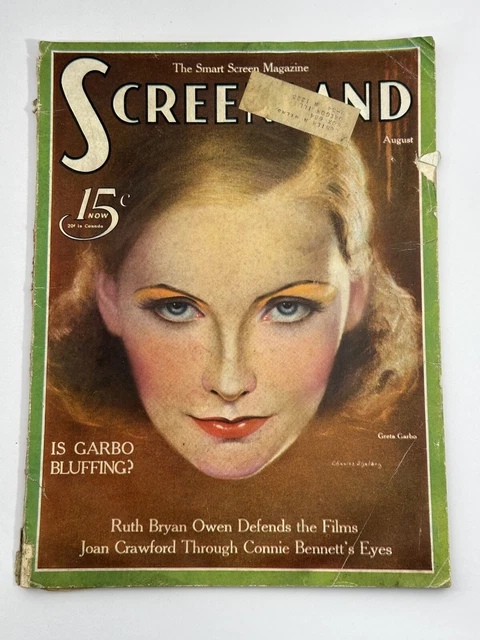 Vintage Aug 1933 Screenland Magazine Greta Garbo - Mickey Mouse - Numerous Clips Vintage Aug 1933 Screenland Magazine Greta Garbo - Mickey Mouse - Numerous Clips