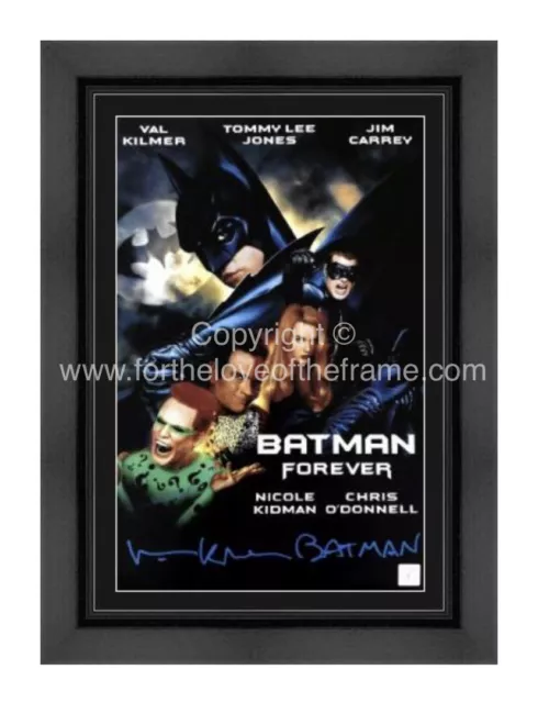 Val Kilmer Hand Signed Batman Forever Movie Framed Poster Memorabilia COA AFTAL