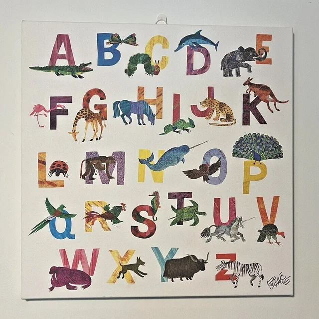 ERIC CARLE ALPHABET Zoo ABCs 20x20” Alphabet Canvas Wall Art Oopsy