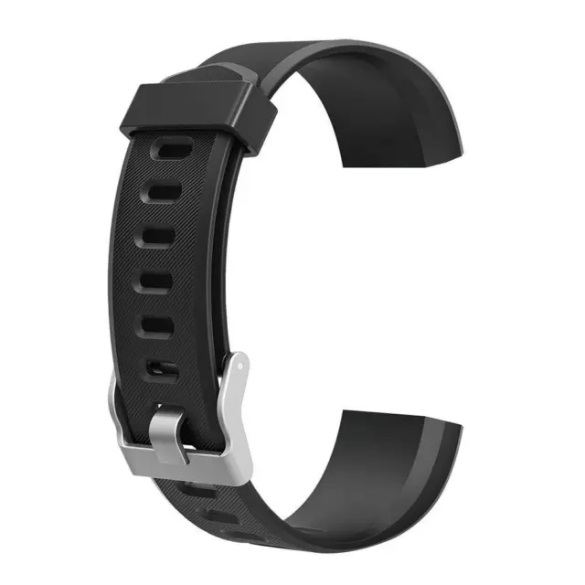 Silicone Sport Wrist Strap Watch Band for ID115Plus HR Smartwatch (Black) #F