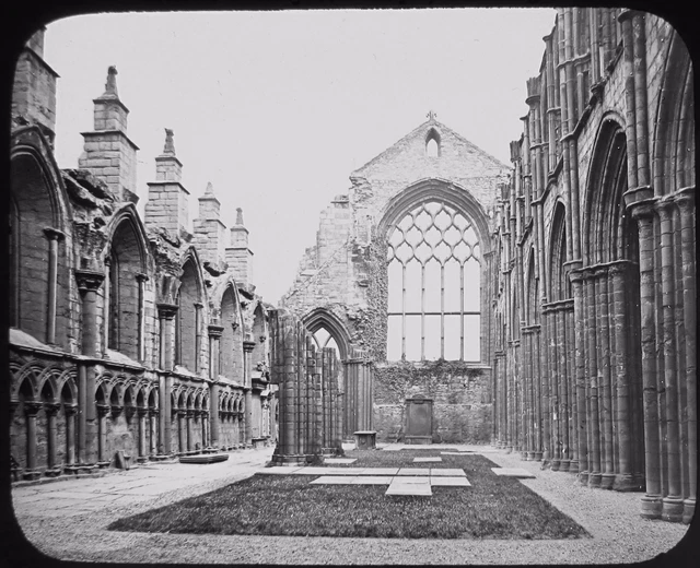 Glass Magic Lantern Slide INTERIOR OF HOLYROOD CHAPEL EDINBURGH C1890 PHOTO
