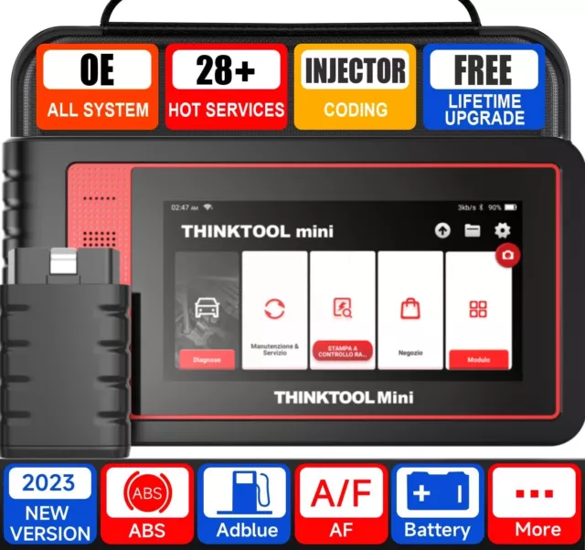 THINKTOOL MINI Auto OBD2 Diagnosegerät ALLE SYSTEM ECU Key Coding DE Bluetooth