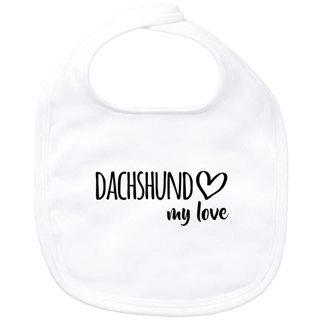 Bavaglino bambino bassotto my love idea regalo souvenir compleanno Natale Ha