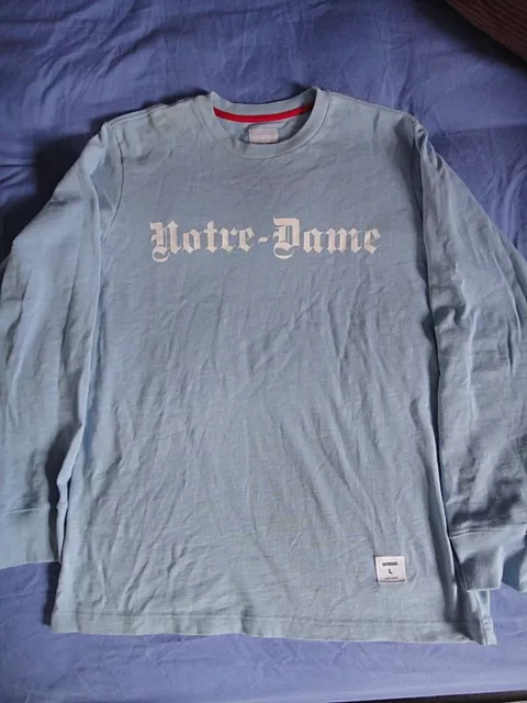 SUPREME NOTRE DAME Long Sleeve Light Blue T Shirt EUR 84 65