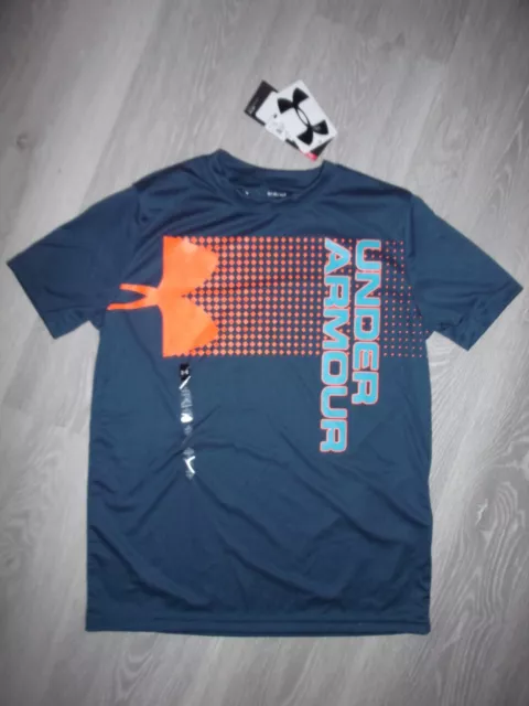 BNWT "UNDER ARMOUR" Boy's Teal Crossfade Tee T Shirt Top - Size  L
