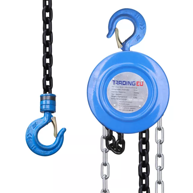 Pallit Flaschenzug CHAIN-S | 1000 kg | 2,5 m | robuste Stahlkette | 360° Haken