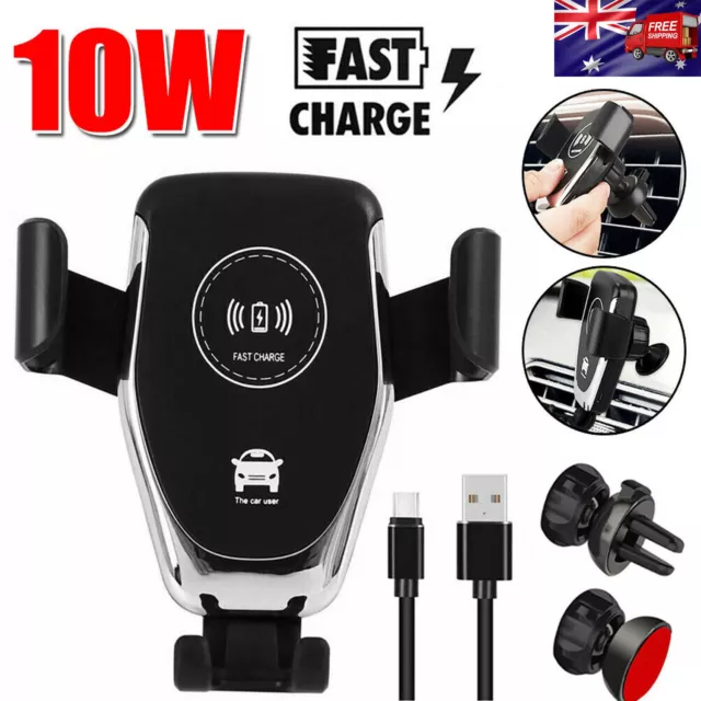 10W Car Phone Holder Wireless Charger Windshield Dash Air Vent Phone Holder AU