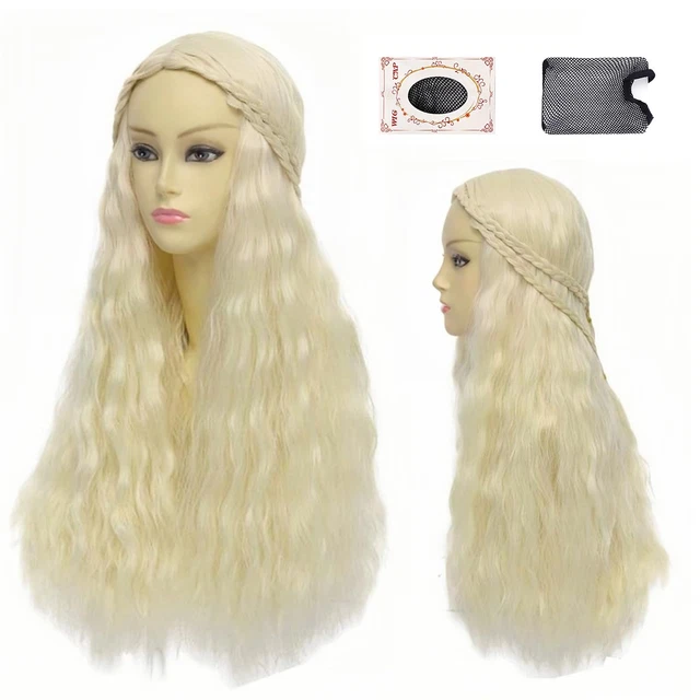 Parrucca Da Donna Lunga Liscia Frangia Biondo Platino Dorato Mix - Foto 7