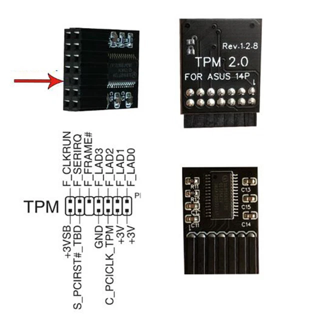 Module De Sécurité TPM 2.0 Pour ASUS M R 2.0 - 14 Broches SPI 20 Broches LPC - Neuf D'origine