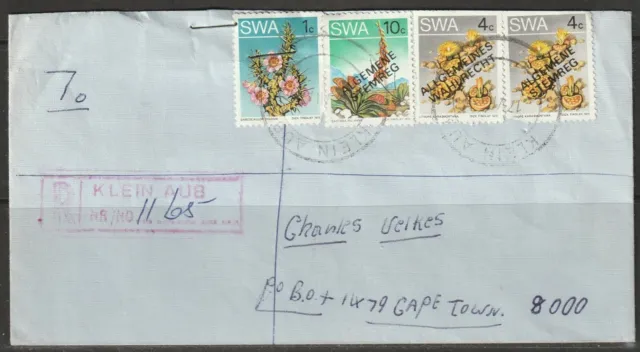 SWA Namibia Cover Klein Aub 17.07.1979 R Cover to Cape Town