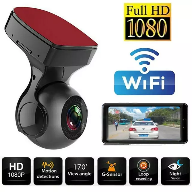 170° WiFi HD 1080P Dashcam Recorder Car Camera Car DVR Vehicle Video G-Sensor DE