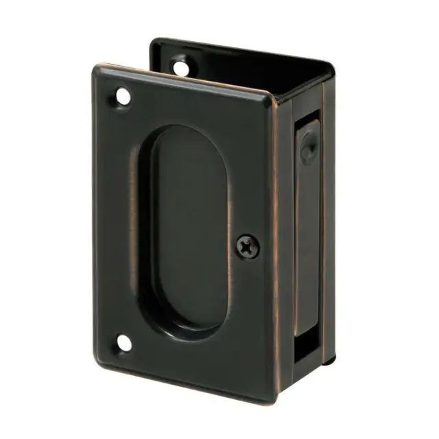 3-3/4 In. X 2-1/2 In., Solid Brass With Classic Bronze Finish, Pocket Door Pull