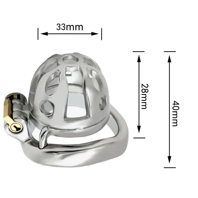 Men Stainless Steel Metal Male Chastity Device Sissy Small Short Cage Ring Lock