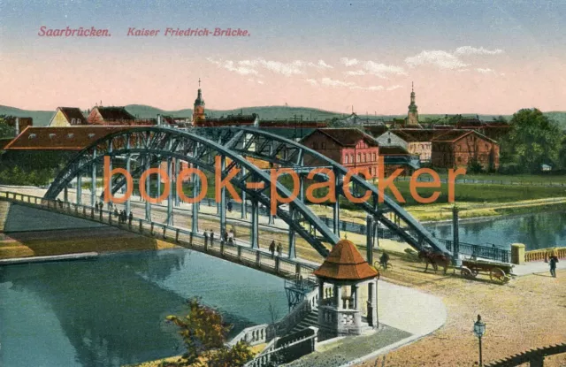 Alte AK/Vintage postcard: SAARBRÜCKEN |  Kaiser Friedrich-Brücke (um 1910)