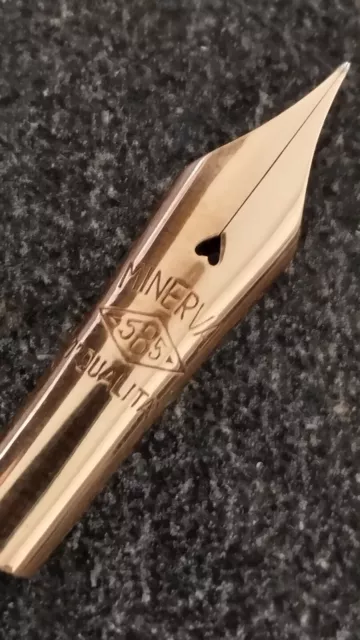 Plume en Or 14 Carats 585/1000 Minerva 14K Solid Gold Nib Spare